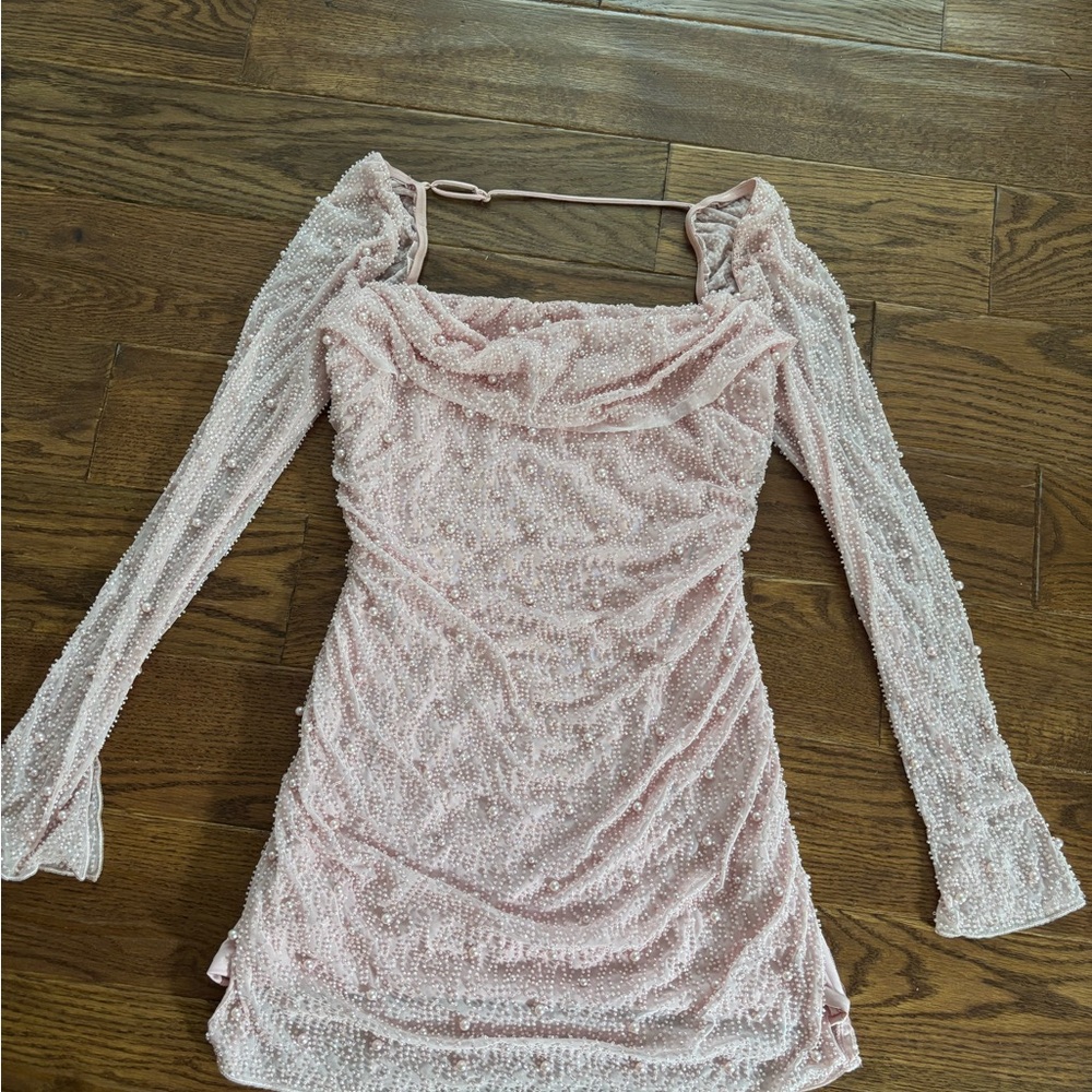 Oh Polly Pink Long Sleeve Dress